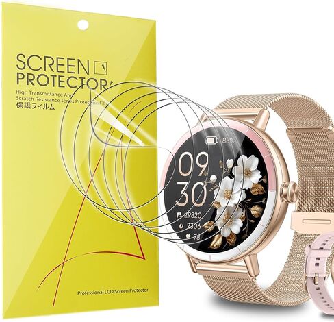 Lamshaw متوافق مع واقي شاشة الساعات الذكية Yoever DR05، [6 عبوات] طبقة شفافة من مادة TPU بتغطية كاملة متوافقة مع الساعات الذكية KEEPONFIT DR05 مقاس 1.27 بوصة (6 عبوات) in Kuwait