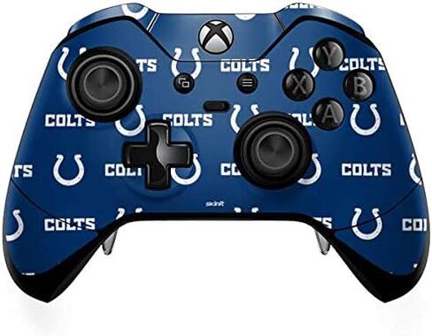 ملصق Skinit المخصص للألعاب متوافق مع وحدة تحكم Xbox One Elite - تصميم سلسلة NFL Indianapolis Colts Blitz المرخص رسميًا in Kuwait
