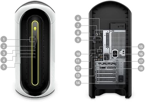 Dell Alienware Aurora R10 Gaming Desktop Computer Tower (2019) | Core Ryzen 7-1TB SSD Hard Drive - 32GB RAM - RTX 3070 | 8 Cores @ 4.4 GHz - 8GB GDDR6 Win 11 Home (Renewed) in Kuwait