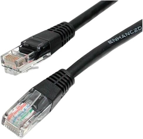 2ft - CAT5e Ethernet Network LAN Router Patch Cable Cord سلك 350 ميجا هرتز RJ45 أسود متعدد الاستخدامات سلك عالمي متين يمكن الاعتماد عليه استبدال جزء الأجهزة المنزلية ترقية مكون الصيانة in Saudi Arabia