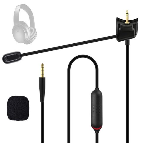 Zosvoses QC35 Boom Microphone Compatible with Bose QC35 & QC35 II Headphones, Boom Gaming Microphone Cable with Mute Switch for Gaming/Zoom/Streaming in Saudi Arabia