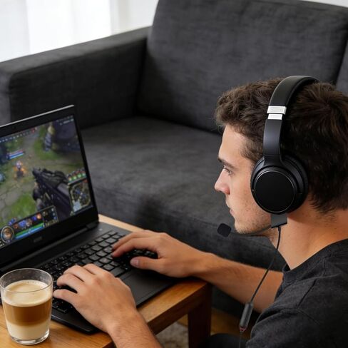 Zosvoses QC35 Boom Microphone Compatible with Bose QC35 & QC35 II Headphones, Boom Gaming Microphone Cable with Mute Switch for Gaming/Zoom/Streaming in Saudi Arabia