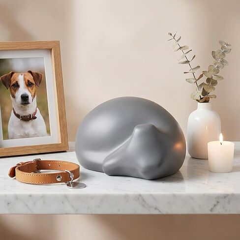 Sleeping Dog Funeral urn (White) in Saudi Arabia