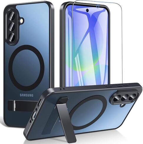 for Galaxy A36/A56 Phone Case, Magnetic Case with Stand & Screen Protector, Military-Grade Protection Shockproof Matte Kickstand Phone Case Cover for Samsung Galaxy A36/A56 5G, Black in Saudi Arabia