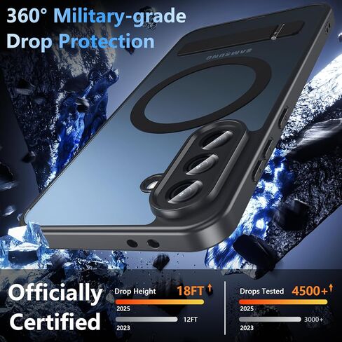 for Galaxy A36/A56 Phone Case, Magnetic Case with Stand & Screen Protector, Military-Grade Protection Shockproof Matte Kickstand Phone Case Cover for Samsung Galaxy A36/A56 5G, Black in Saudi Arabia