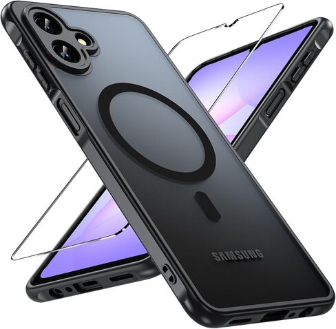 for Galaxy A36/A56 Phone Case, Magnetic Case with Stand & Screen Protector, Military-Grade Protection Shockproof Matte Kickstand Phone Case Cover for Samsung Galaxy A36/A56 5G, Black in Saudi Arabia