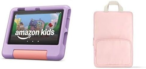Amazon Fire 7 Kids Tablet Sleeve Bundle — Bundle includes Amazon Fire 7 Kids tablet, 16GB, Purple & Pink Carrying Case in Saudi Arabia