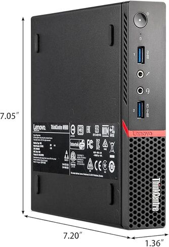 لينوفو ثينك سنتر M900 كمبيوتر مكتبي صغير، معالج انتل رباعي النواة i5-6500T، ذاكرة وصول عشوائي 8 جيجا، 256 جيجا اس اس دي، لوحة مفاتيح وماوس، ويندوز 11 برو (متجدد) in Kuwait