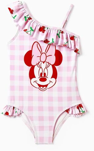 Disney Stitch Frozen Minnie Mouse Girls Swimsuits Ruffle One Piece Bathing Suits Beach UPF 50 Swimwear Quick Dry Size 2-13Y in Saudi Arabia