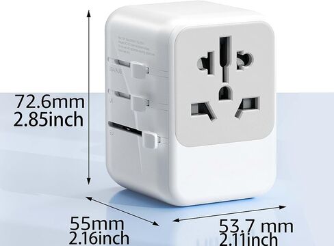 European Travel Plug Adapter, Universal Travel Adapter with 5 Ports (3 USB-A/1 USB-C), Portable Universal Power Adapter Converter for US EU UK AU (Type C/G/A/I) in Saudi Arabia