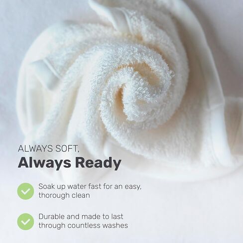 Bamboo Baby Washcloths for Newborn, Ultra-Soft & Absorbent for Gentle Bath Time Care, Durable Baby Bamboo Washcloths Made from Premium Viscose in Saudi Arabia