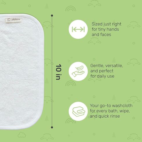 Bamboo Baby Washcloths for Newborn, Ultra-Soft & Absorbent for Gentle Bath Time Care, Durable Baby Bamboo Washcloths Made from Premium Viscose in Saudi Arabia