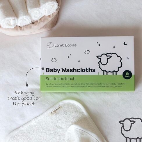Bamboo Baby Washcloths for Newborn, Ultra-Soft & Absorbent for Gentle Bath Time Care, Durable Baby Bamboo Washcloths Made from Premium Viscose in Saudi Arabia