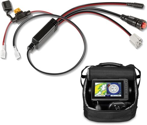 Replacement for 010-12676-35 Power Cable with Charge Port Plug and 5A Fuse Holder Compatible with ECHOMAP, Large Portable, Panoptix Series Ice Fishing Bundle and kit in Saudi Arabia
