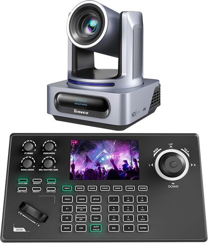 مجموعة/عدة كاميرا ووحدة تحكم Tenveo 4K NDI PTZ، كاميرا 4K 20X AI تتبع NDI/SDI/HDMI/USB3.0/LAN/PoE PTZ ووحدة تحكم NDI PTZ، عصا تحكم LCD 4D مقاس 5 بوصة لمؤتمر بث الكنيسة للأحداث المباشرة in Kuwait