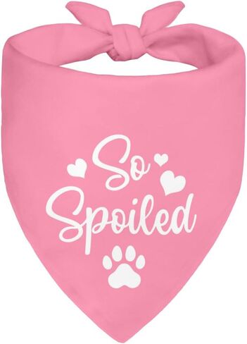 My Mom is Obsessed with Me Pink Dog Bandana, Cute Pet Scarf Accessories Photo Prop for Mother's Day, Dogs paw Printing Bandanas Decor, Christmas Birthday Gifts for Puppy Owner Dog Mom in Saudi Arabia