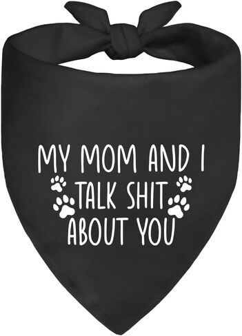 My Mom is Obsessed with Me Pink Dog Bandana, Cute Pet Scarf Accessories Photo Prop for Mother's Day, Dogs paw Printing Bandanas Decor, Christmas Birthday Gifts for Puppy Owner Dog Mom in Saudi Arabia