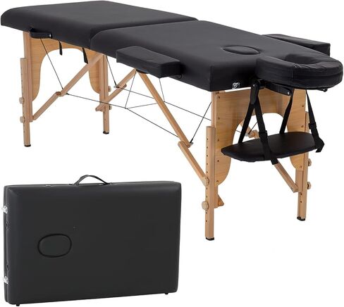 Massage Table Portable Massage Bed Spa Bed PU Leather 2 Fold Heigh Adjustable 84 Inches Salon Bed Face Cradle Bed in Saudi Arabia