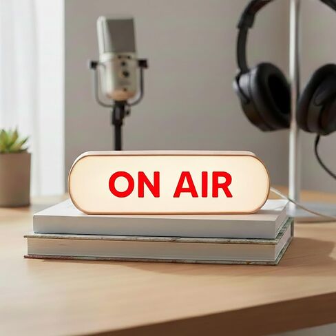 LED ON AIR Sign Light Box, Studio Broadcasting Indicator Lamp for Podcast Recording, Radio Station, Live Streaming Room Decor in Saudi Arabia