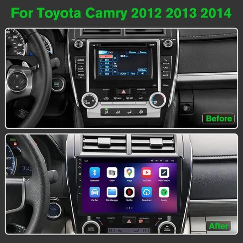[4+64G] Android 13 Car Stereo with Wireless Apple Carplay & Android Auto for Toyota Camry 2012-2014 10.1" Touchscreen Radio Upgrade with AHD Camera,GPS Navigation,SWC,WiFi,FM,Bluetooth in Kuwait