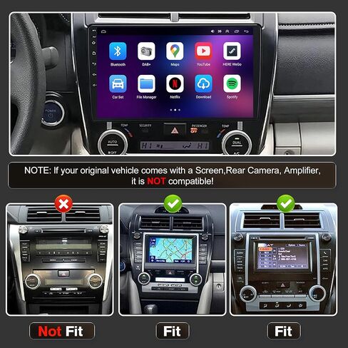 [4+64G] Android 13 Car Stereo with Wireless Apple Carplay & Android Auto for Toyota Camry 2012-2014 10.1" Touchscreen Radio Upgrade with AHD Camera,GPS Navigation,SWC,WiFi,FM,Bluetooth in Kuwait