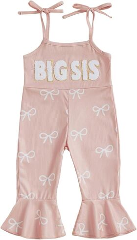 Sweet One Birthday Outfit Girl Smash Cake Overalls Knit Spaghetti Strap Romper Bell Bottoms Outfits in Kuwait