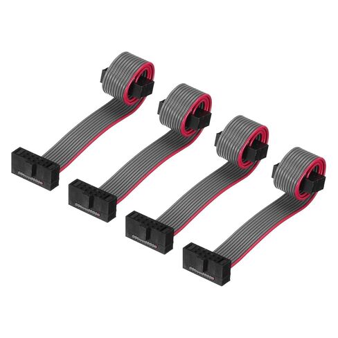 MECCANIXITY IDC 10Pin Flat Ribbon Cable, 1.27mm Pitch FC to FC Connector 10cm Length Grey Jumper Wire for Computer LED Display DVD, 4Pcs in Saudi Arabia