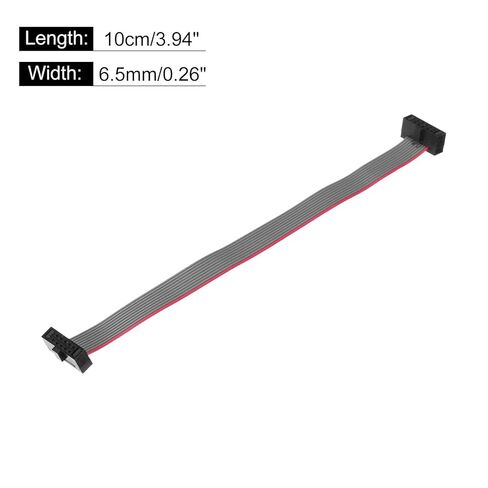 MECCANIXITY IDC 10Pin Flat Ribbon Cable, 1.27mm Pitch FC to FC Connector 10cm Length Grey Jumper Wire for Computer LED Display DVD, 4Pcs in Saudi Arabia