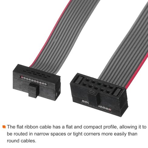 MECCANIXITY IDC 10Pin Flat Ribbon Cable, 1.27mm Pitch FC to FC Connector 10cm Length Grey Jumper Wire for Computer LED Display DVD, 4Pcs in Saudi Arabia