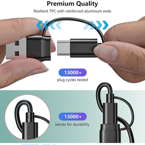 كابل شحن متعدد 5 في 2 لشاحن ساعة Apple: مدخل USB A/C، Lightning/Type C/Micro/Mini B/مخرج لاسلكي، متوافق مع iPhone 15-13، iWatch 1-9، Galaxy S23-22، 4FT (أسود) in Saudi Arabia