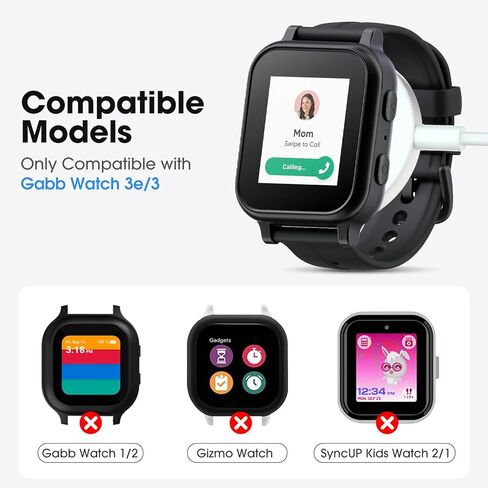Upgraded Charger Compatible with Gabb Watch 3e/3, USB Wireless Magnetic Charging Cable, Portable Fast Charger Accessories (White One) in Saudi Arabia