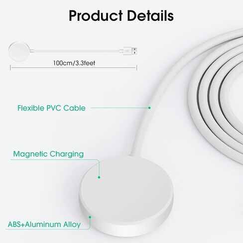 Upgraded Charger Compatible with Gabb Watch 3e/3, USB Wireless Magnetic Charging Cable, Portable Fast Charger Accessories (White One) in Saudi Arabia