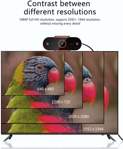 كاميرا كمبيوتر 480/720/1080P/2k كاميرا ويب HD USB2.0 التركيز التلقائي مكالمة فيديو مع ميكروفون للبث المباشر لمكالمات الفيديو (اللون: 1080P) in Saudi Arabia