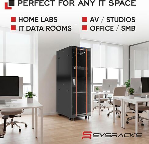 37U Server Rack Cabinet, 19" Floor Standing Enclosed Network Cabinet, 39" Deep IT Rack with Glass Door, 4 Fans, Temperature Control, PDU, Shelf in Saudi Arabia