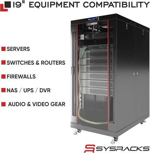 37U Server Rack Cabinet, 19" Floor Standing Enclosed Network Cabinet, 39" Deep IT Rack with Glass Door, 4 Fans, Temperature Control, PDU, Shelf in Saudi Arabia