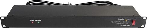 StarTech.com 1x 8U دعامة تثبيت على الحائط لمعدات التثبيت على الرف (WALLMOUNT8) حزمة مع 1x 1U Rackmount PDU شريط الطاقة مع 8 منافذ (RKPW081915) in Saudi Arabia