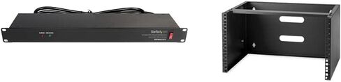 StarTech.com 1x 8U دعامة تثبيت على الحائط لمعدات التثبيت على الرف (WALLMOUNT8) حزمة مع 1x 1U Rackmount PDU شريط الطاقة مع 8 منافذ (RKPW081915) in Kuwait