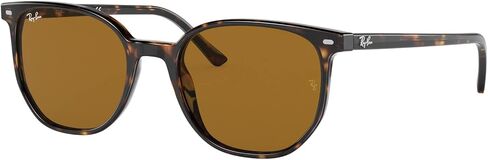 Ray-Ban RB2197F Elliot Low Bridge Fit Sunglasses, Striped Green/Polarized Brown Gradient, 54 mm in Saudi Arabia