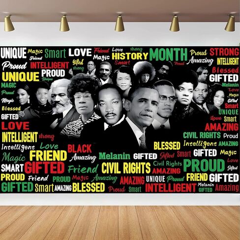 Black History Month Backdrop, Black History Month Decorations, 71x43 Inch in Saudi Arabia
