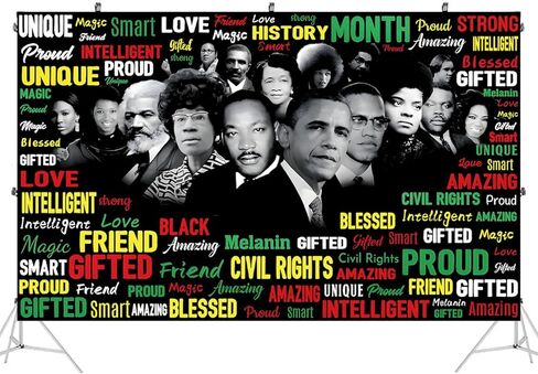 Black History Month Backdrop, Black History Month Decorations, 71x43 Inch in Saudi Arabia