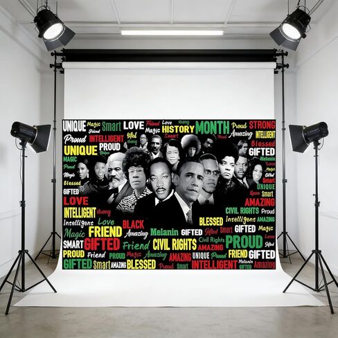 Black History Month Backdrop, Black History Month Decorations, 71x43 Inch in Saudi Arabia