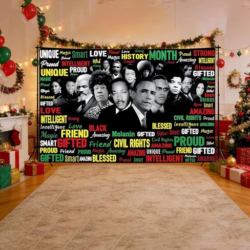 Black History Month Backdrop, Black History Month Decorations, 71x43 Inch in Saudi Arabia