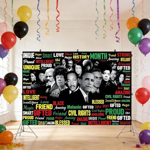 Black History Month Backdrop, Black History Month Decorations, 71x43 Inch in Saudi Arabia