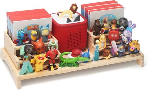 Shelf Compatible with Tonie Box 2/1 Storage, Holds 30+ Tonies Figures & Tonie Play, Magnetic Figures Display Stand Organizer & Listening Station for Kids Room in Kuwait
