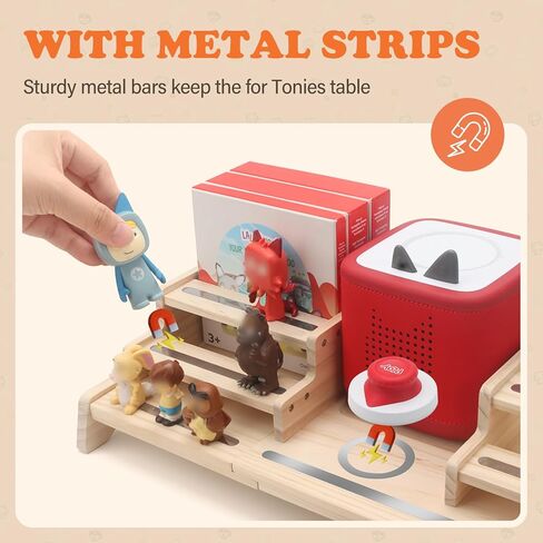 Shelf Compatible with Tonie Box 2/1 Storage, Holds 30+ Tonies Figures & Tonie Play, Magnetic Figures Display Stand Organizer & Listening Station for Kids Room in Kuwait