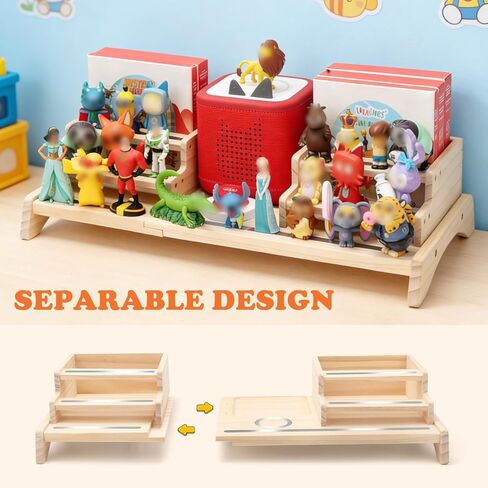 Shelf Compatible with Tonie Box 2/1 Storage, Holds 30+ Tonies Figures & Tonie Play, Magnetic Figures Display Stand Organizer & Listening Station for Kids Room in Kuwait