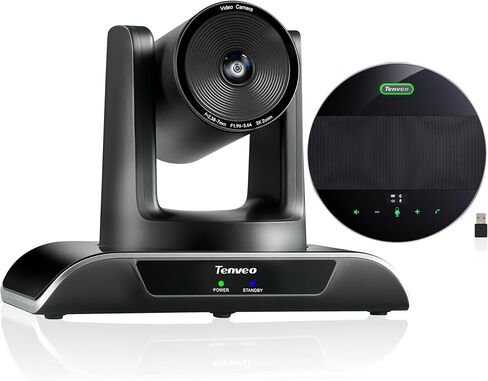 نظام المؤتمرات Tenveo 1080P 60FPS PTZ مع تكبير بصري 3X وزاوية رؤية واسعة 114 درجة ومكبر صوت بلوتوث MagiCall، وإخراج الفيديو عبر USB 3.0/HDMI/RS485/RS232، مثالي للاجتماعات الكبيرة in Kuwait