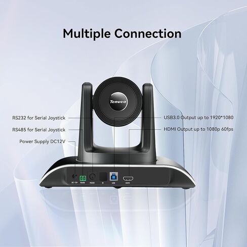 نظام المؤتمرات Tenveo 1080P 60FPS PTZ مع تكبير بصري 3X وزاوية رؤية واسعة 114 درجة ومكبر صوت بلوتوث MagiCall، وإخراج الفيديو عبر USB 3.0/HDMI/RS485/RS232، مثالي للاجتماعات الكبيرة in Kuwait