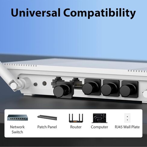 قبعات غطاء الغبار Cyberguys RJ45 باللون الأسود، عبوة من 50 قطعة - أغطية منافذ إيثرنت واقية لمقابس شبكة RJ45، تحجب الغبار والحطام، سهلة التركيب والإزالة، ملاءمة مرنة متينة، توافق عالمي in Saudi Arabia