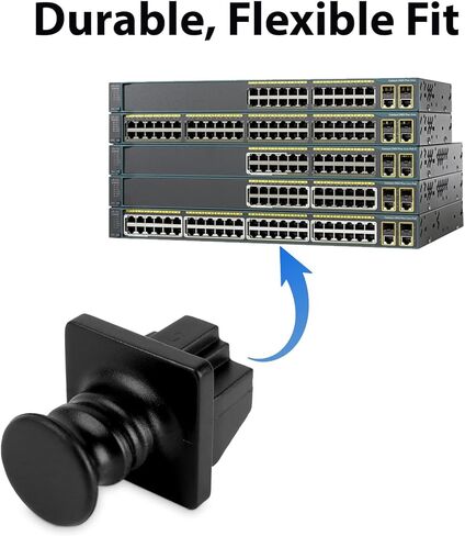 قبعات غطاء الغبار Cyberguys RJ45 باللون الأسود، عبوة من 50 قطعة - أغطية منافذ إيثرنت واقية لمقابس شبكة RJ45، تحجب الغبار والحطام، سهلة التركيب والإزالة، ملاءمة مرنة متينة، توافق عالمي in Saudi Arabia
